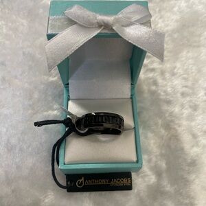 🍀NWT! Ring Anthony Jacobs Black Stainless Steel Ring